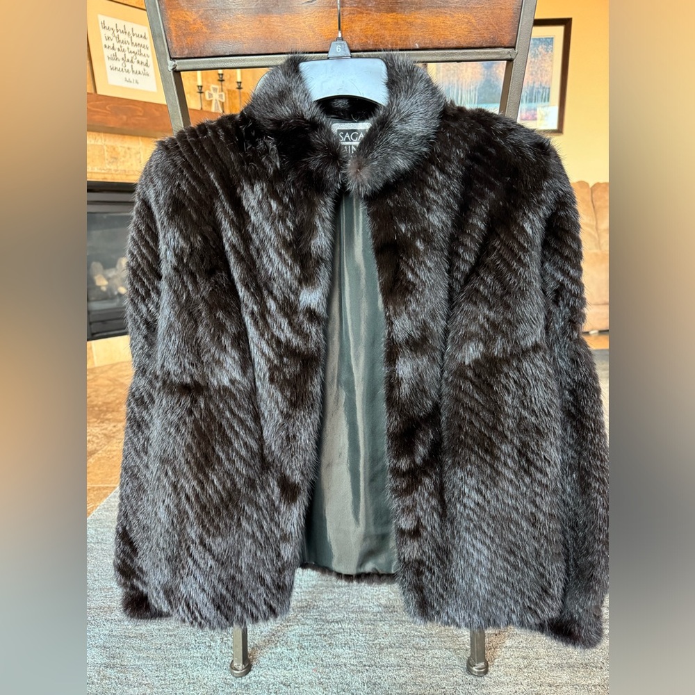 Saga Mink Black Coat